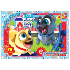 Пазлы "Веселые мопсы" + постер, 70 элем. Пазлы "Веселые мопсы" + постер, 70 элем.