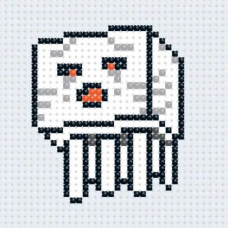 Алмазная мозаика (мини) "Майнкрафт (Minecraft) Гаст", 10х10 см