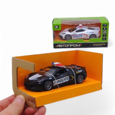 Машинка металева серії Автопром, Поліція світло, звук, двері (біла) Машинка металева серії Автопром, Поліція світло, звук, двері (біла)