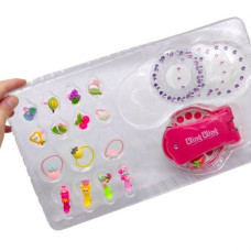 Набор украшений (инструмент для причесок, стразы, блестки, резинки для волос, украшения) в коробке