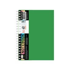 Блокнот А4 АП-1501(Green) 40 листов, пружина сбоку Блокнот А4 АП-1501(Green) 40 листов, пружина сбоку