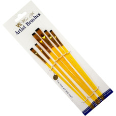 Набор профессиональных нейлоновых кисточек BR602, 6 штук, оранжевый