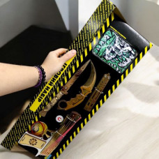 Игровой набор "BIG BOX Gold 2", деревянный - резинкострел, ножи, перчатки, брелок Игровой набор "BIG BOX Gold 2", деревянный - резинкострел, ножи, перчатки, брелок