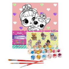 Картина по номерам с красками металлик "L.O.L. Surprise! TroopSurprise Miss Baby With Miss Puppy" 40х40 см