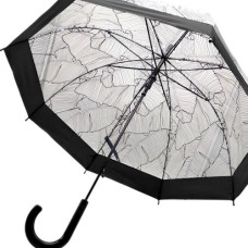 Парасолька напівавтомат, поглиблений купол, d=80 см, довжина: 81 см, 8 спиць, тростина, (ЧОРНА)
