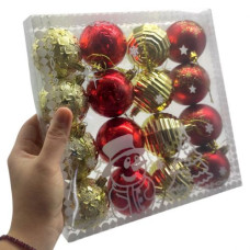 Новорічні прикраси, 16 штук, кульки, D= 5 см, в коробці