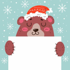 Картина по номерам "Мишка с открыткой" 20х20 см