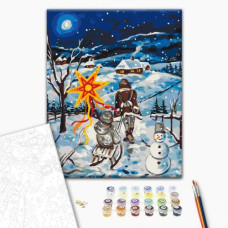 Картина по номерам "Рождественский вечер" 40x50 см. Карина Зимина