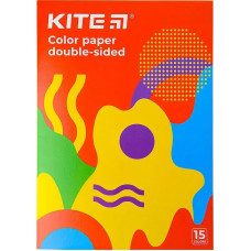 Набор цветной бумаги Kite K22-250-2 двухсторонняя, 15 листов, 15 цветов