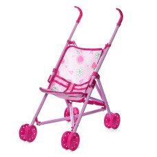 Коляска для кукол M 0348, 58 х 13 х 13 см (Клубничка)