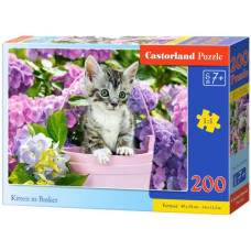 Пазлы "Котенок в корзине", 200 элементов Пазлы "Котенок в корзине", 200 элементов