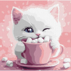 Картина по номерам "Какао для котика (картина №3)" 30х30см