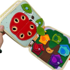 Мягкая книга-бизиборд (фетровый, изучение форм, цветов, животных, пальчиковые игры, на липучках)