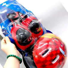 Набор защитного снаряжения (шлем, наколенники, налокотники, защита ладоней) "Человек-паук" (СИНИЙ)