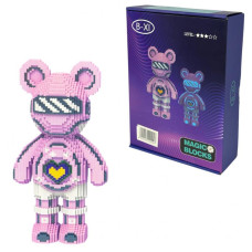 Конструктор Magic Blocks у вигляді ведмедика Bearbrick РОЖЕВИЙ, СВІТИТЬСЯ В ТЕМРЯВІ 50см, 4031 деталей, 9001 Конструктор Magic Blocks у вигляді ведмедика Bearbrick РОЖЕВИЙ, СВІТИТЬСЯ В ТЕМРЯВІ 50см, 4031 деталей, 9001