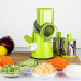 Овощерезка ручная мультислайсер Tabletop Drum Grater DL78 Терка для овощей и фруктов 3 насадки Зелёная
