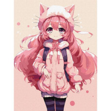 Картина по номерам "Аниме. Волшебная девочка" 30х40 см