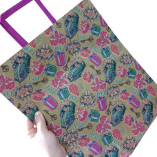 Пакет бумажный с ручками бурый (5 шт в упаковке) 32х15х38 см